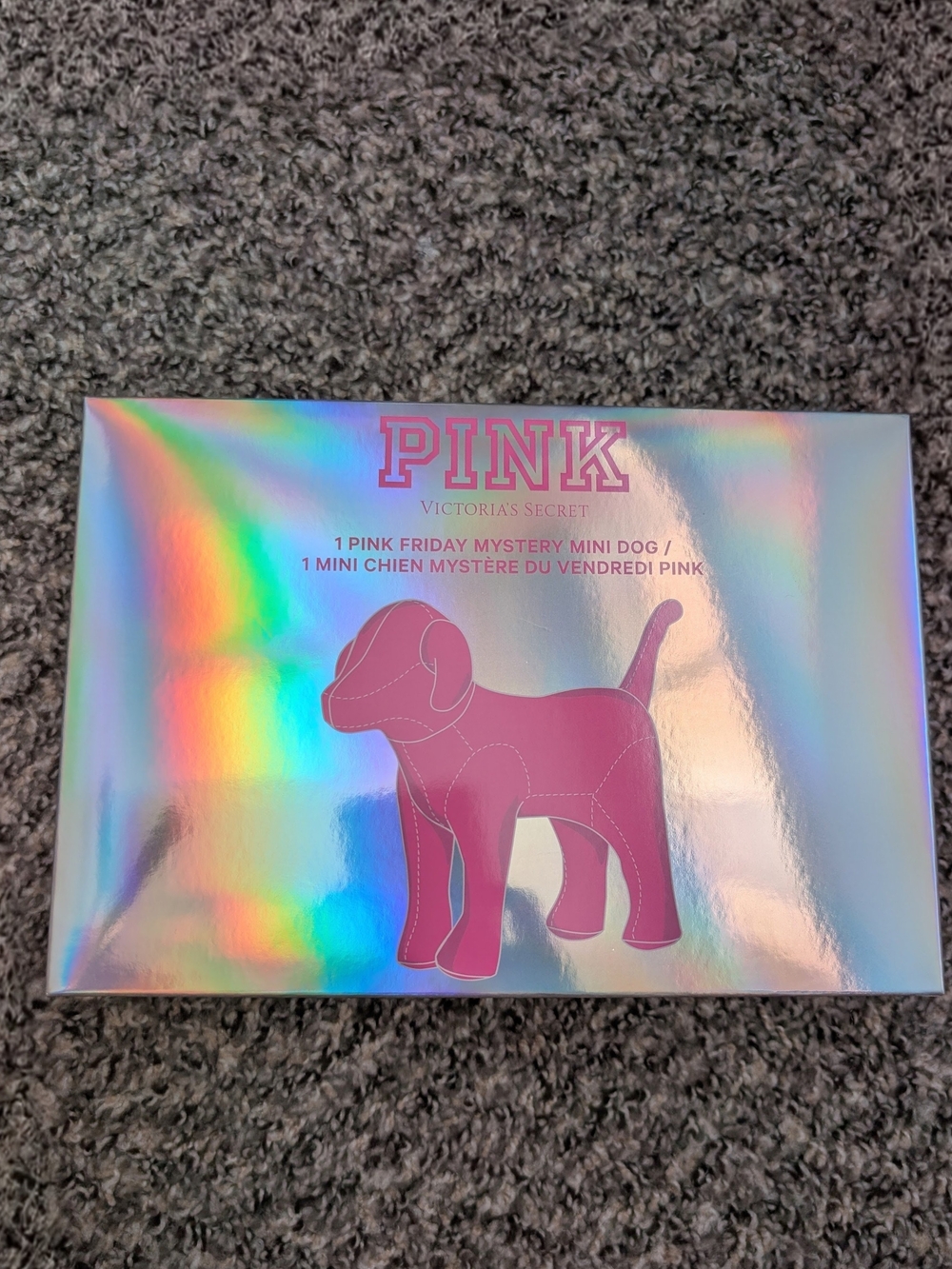 PINK Victoria's Secret Holographic Box with Mystery Pink Puppy